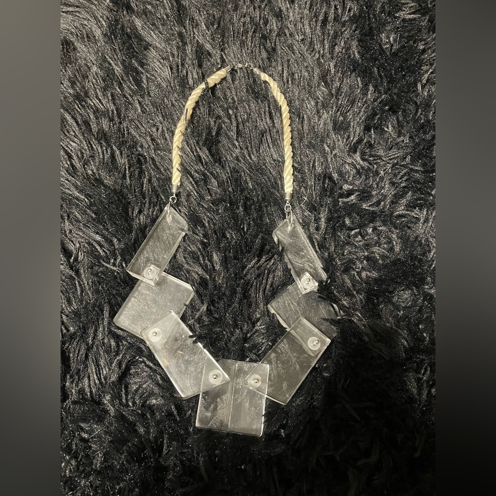 Gorgeous Abstract Lucite Geometric Necklace $250 original - Picture 5 of 7